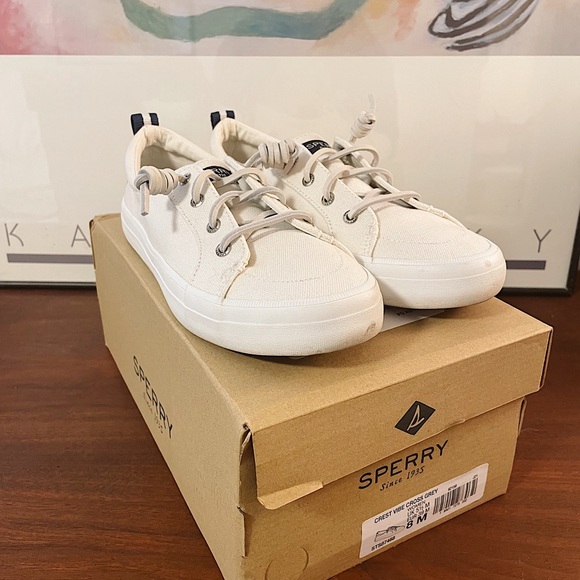 Sperry White Low-Top Sneakers Casual Athletic - Picture 1 of 4